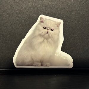 WHITE CAT STICKER